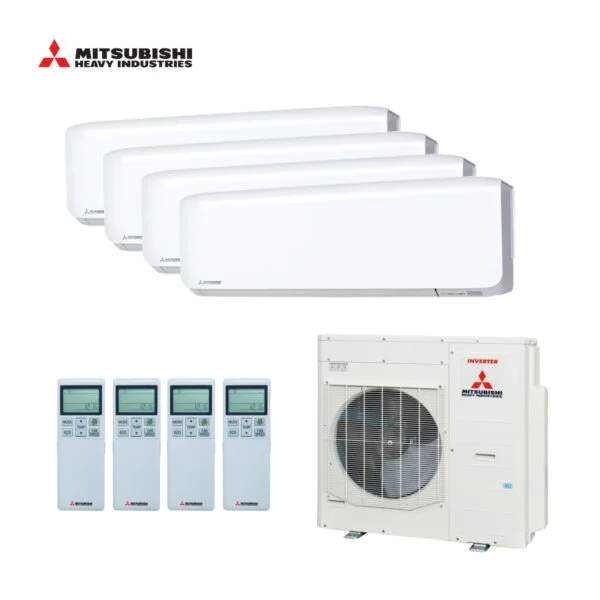 Mitsubishi multi-split airco SCM100ZS-W wandunits 4x SRK25ZS-WF