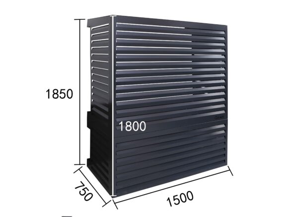 Qventi - airco omkasting antraciet - Extra Large (125 x 150 x 75 cm) - Afbeelding 2