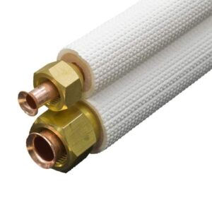 1/4''-1/2'' dubbele flare leidingset geïsoleerd - 10 meter