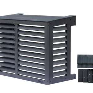Qventi - airco omkasting houtlook Grijs - Medium (85 x 115 x 57,5 cm)
