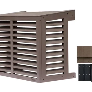 Qventi - airco omkasting houtlook Bruin - Small (75 x 100 x 50 cm)